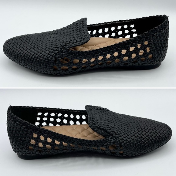 Birdies The Woven Starling Flat Loafer Black Faux Leather Smoking Slipper 7.5 - Picture 11 of 16
